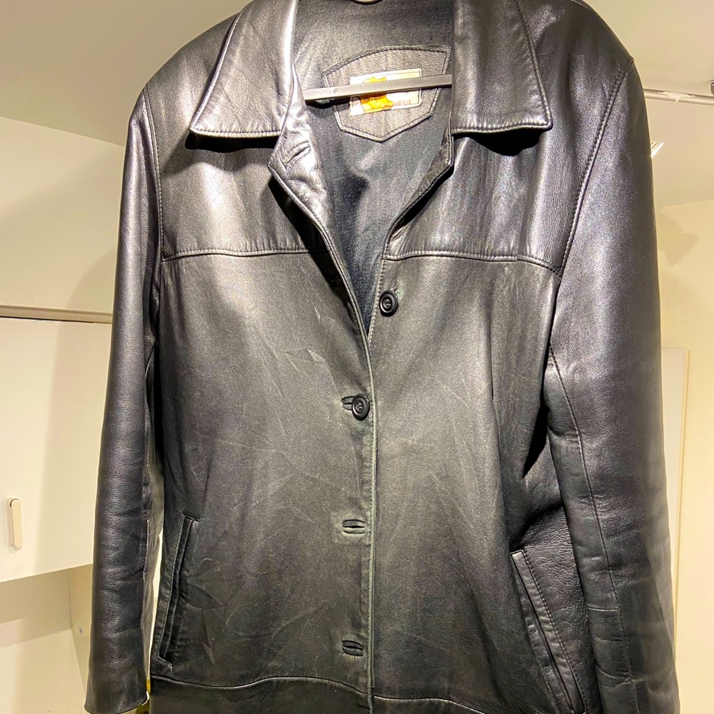 Full-Length All Black Leather Jacket - Maison du Cuir X Le Tanneur